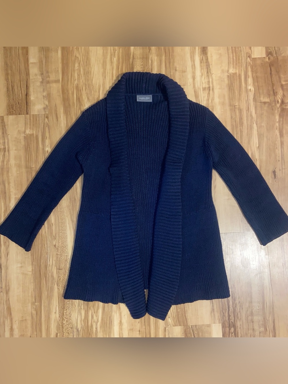 Wooden Ships Navy Shawl Collar Knit Cardigan